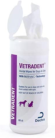 Dechra Vetradent Dental Wipes for Dogs & Cats, 60 Count