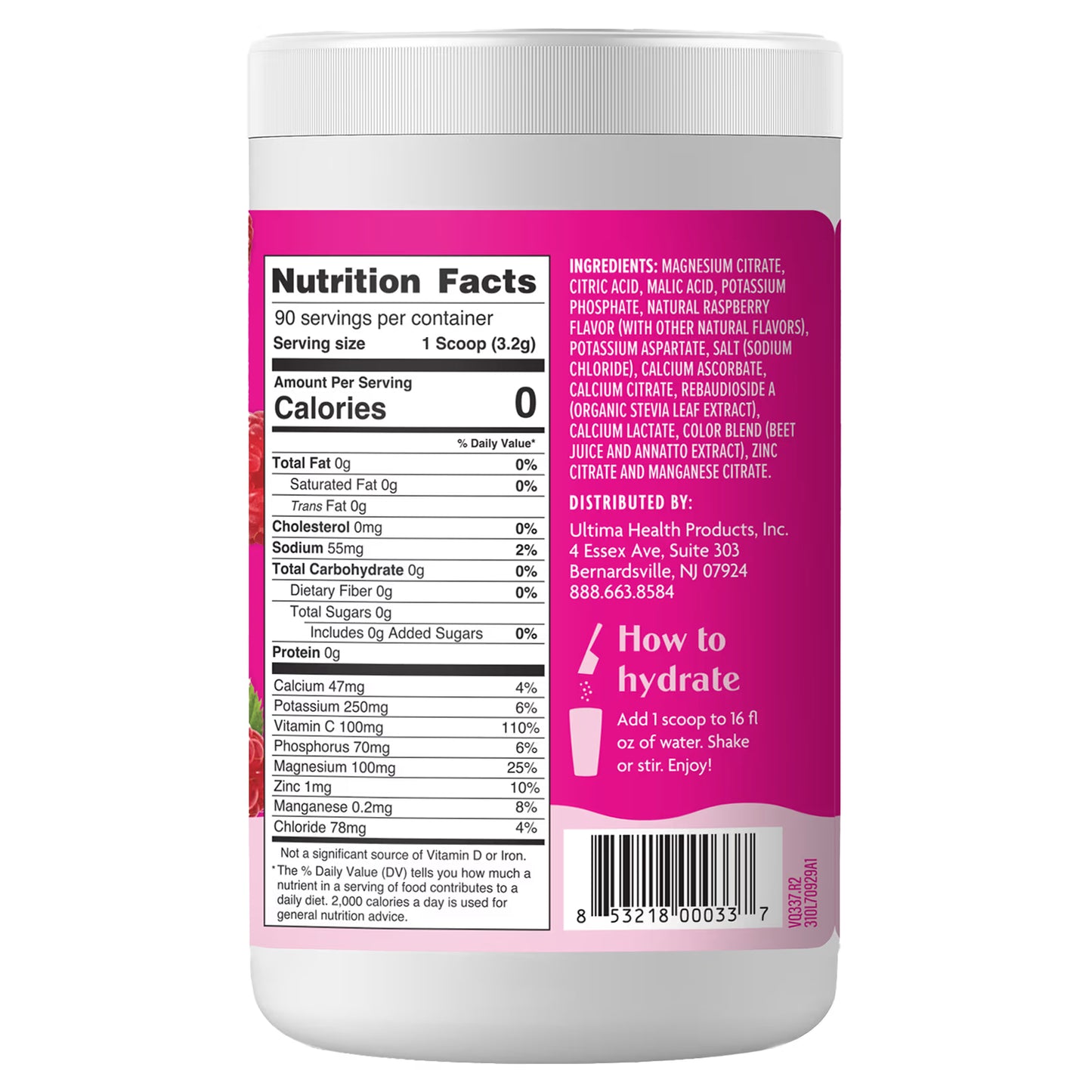 Ultima Replenisher, Electrolyte Mix, Raspberry, 10.2 oz (288 g)