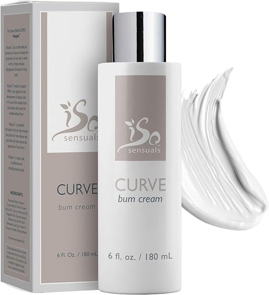 Isosensuals CURVE Butt Enhancement Cream - for Women and Men, Natural Growth and Plumping Enhancer, Faster, Thicker, Bigger Results, 2 Month Supply